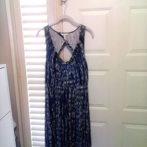 Soma Blue and White and Green Patterned Dress